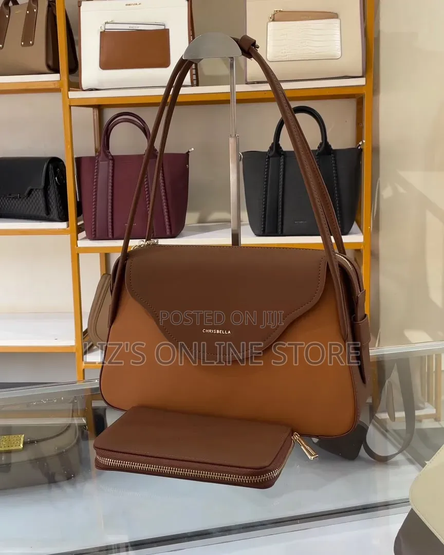 Sleek Black Chrisbella 2-in-1 Shoulder Bag Set
