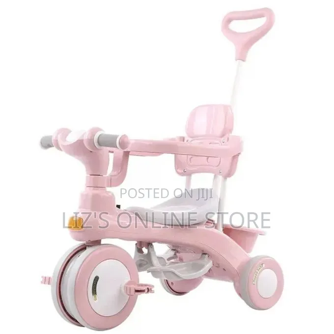 Pink 4-in-1 Children's Tricycle Stroller