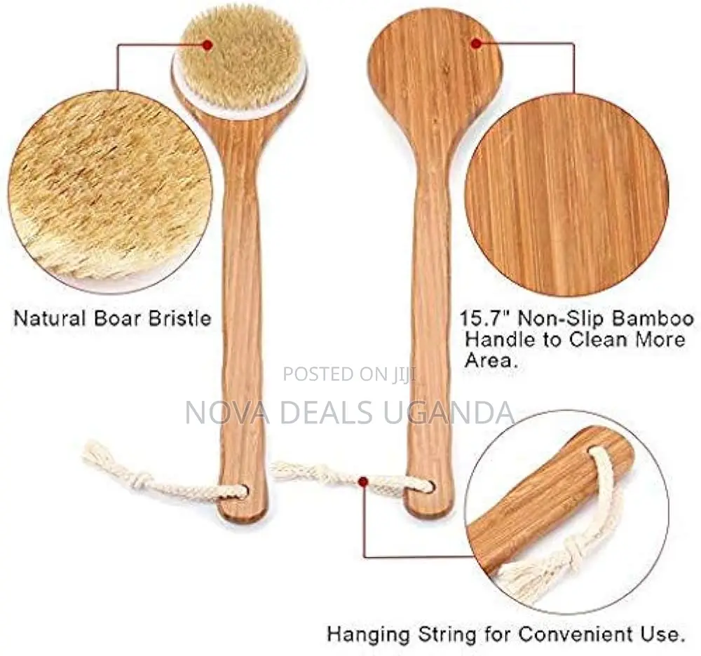 Long Handle Body Brush With Natural Bristles-Bathing Brush