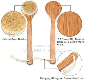 Long Handle Body Brush With Natural Bristles-Bathing Brush
