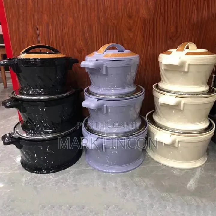 3-Piece Food Warmer Hot Pot Set.