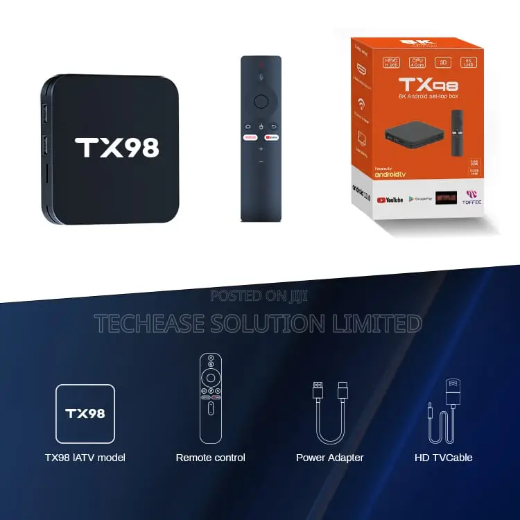 Tx98 Android Smart Tv Box - Ultra Hd Media Player 16gb Ram, 256gb