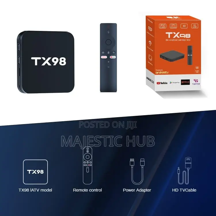 Tx98 Android Smart Tv Box - Ultra Hd Media Player 16gb Ram, 256gb