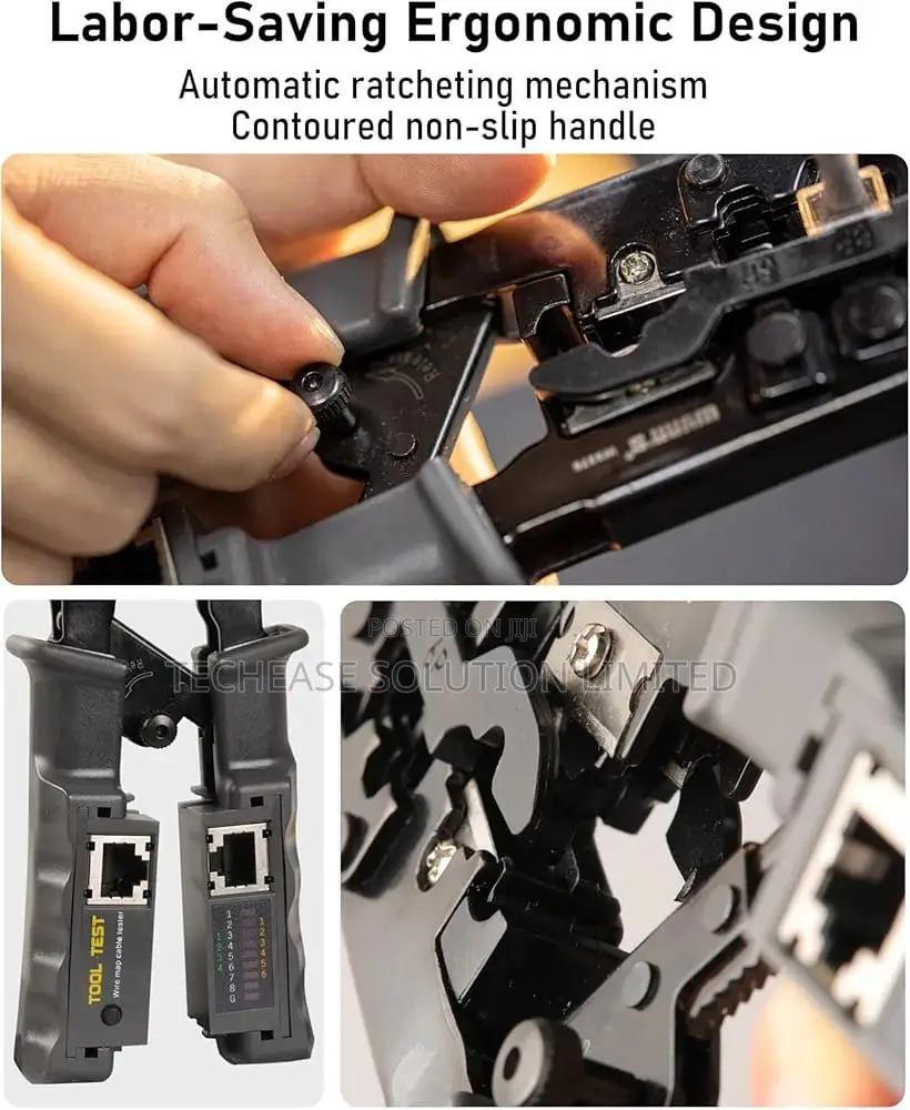 Ethernet Crimping Tool Kit – With Wire Stripper, Cable Tester