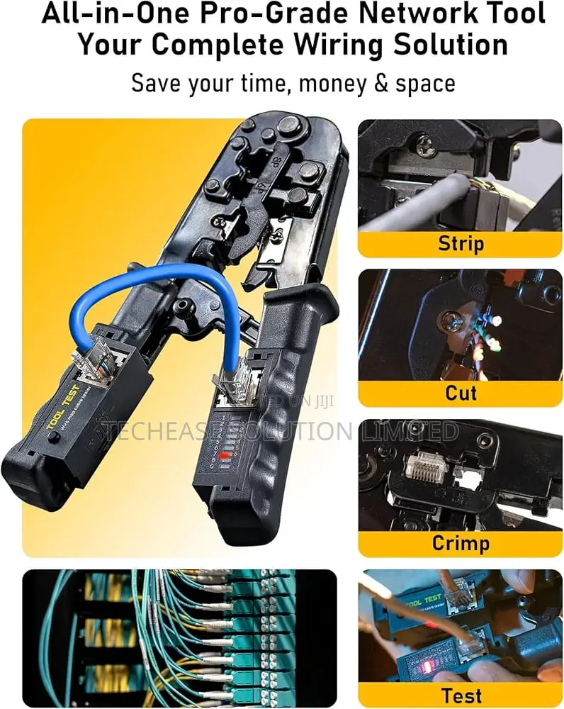 Ethernet Crimping Tool Kit – With Wire Stripper, Cable Tester