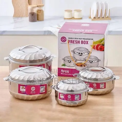 4pcs Stainless Steel Insulated Hot Pots / Food Warmers Fresh Box