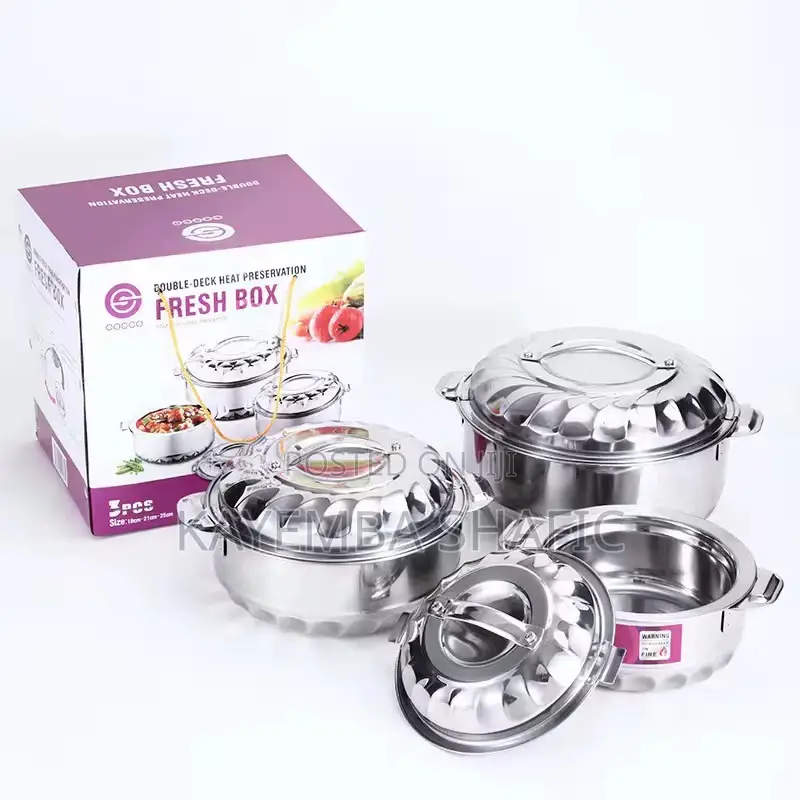 4pcs Stainless Steel Insulated Hot Pots / Food Warmers Fresh Box