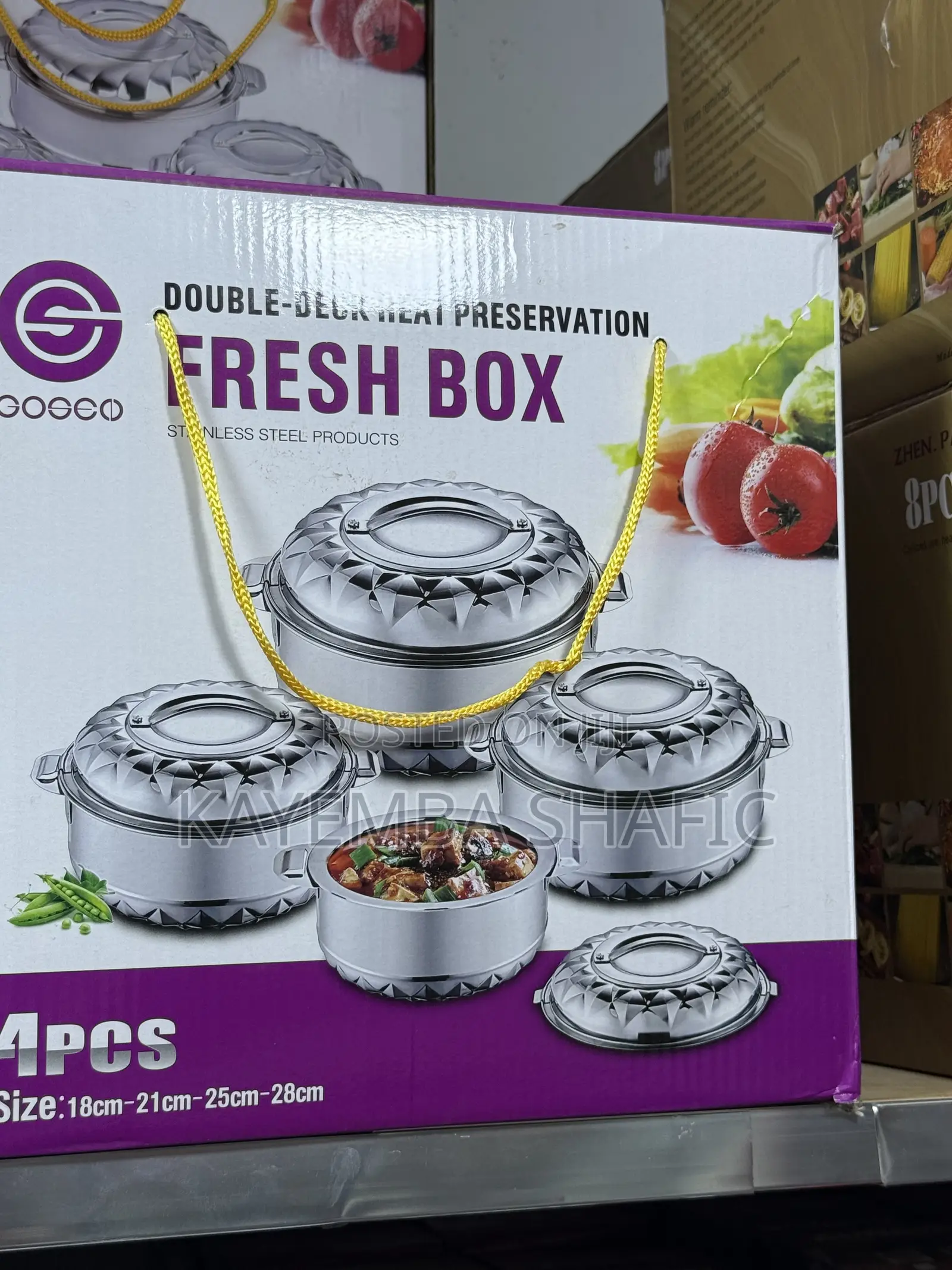 4pcs Stainless Steel Insulated Hot Pots / Food Warmers Fresh Box