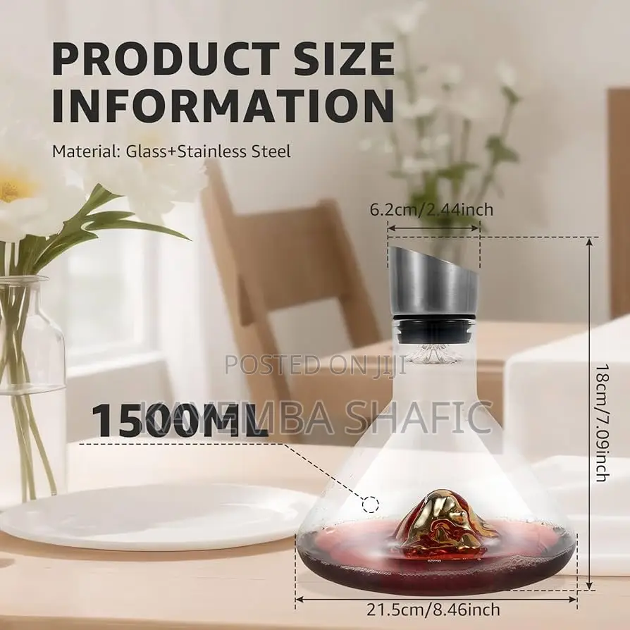Premium Fast Wine Decanter With Mountain Base Aerator (Brand New)