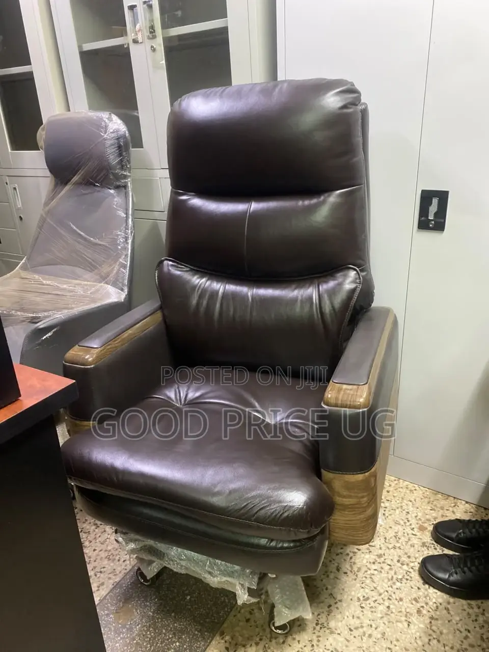 Premium Brown Leather Executive Recliner Office Chair