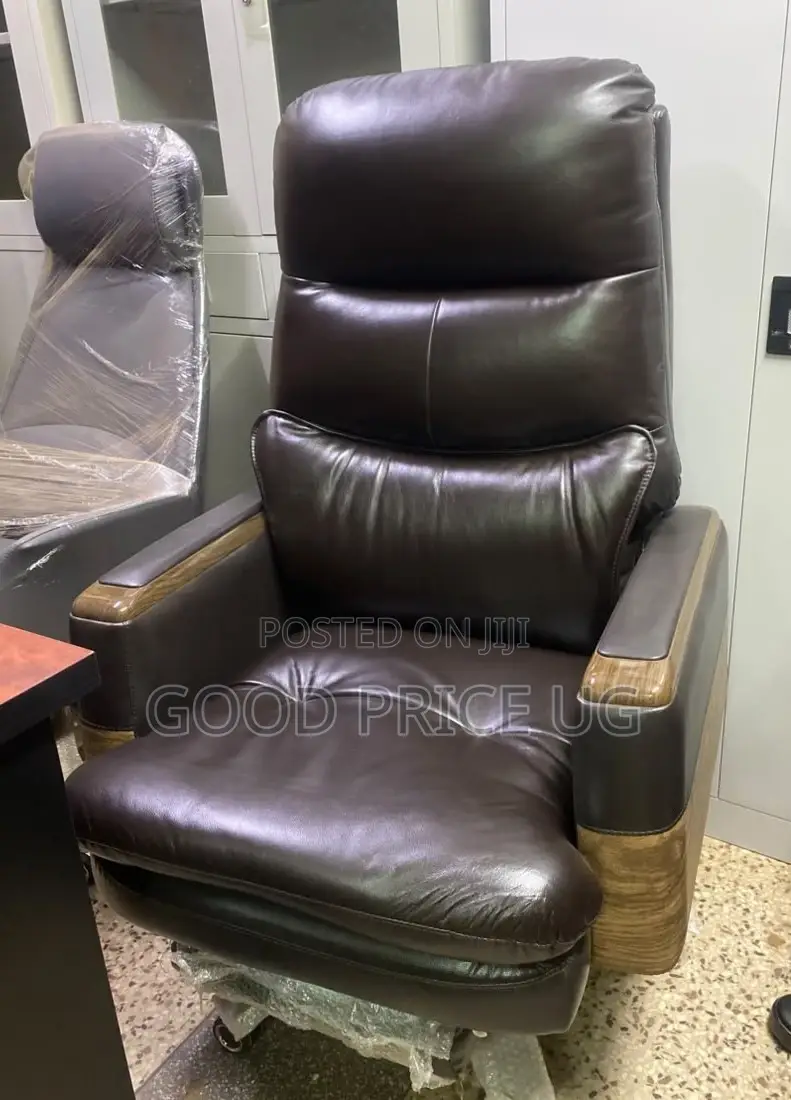 Premium Brown Leather Executive Recliner Office Chair