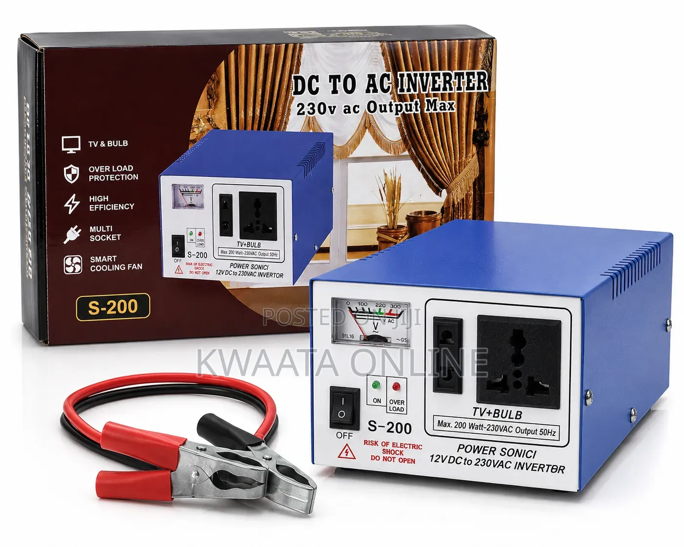 300w Power Sonici Dc to Ac Inverter (12v to 230v Ac) Power Converter