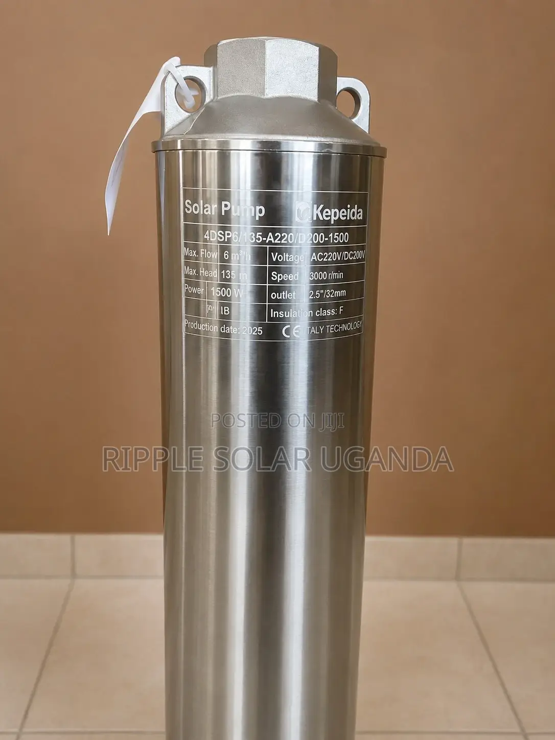 1500w Solar Borehole Water Pump 135m Head AC/Dc 6000l/H