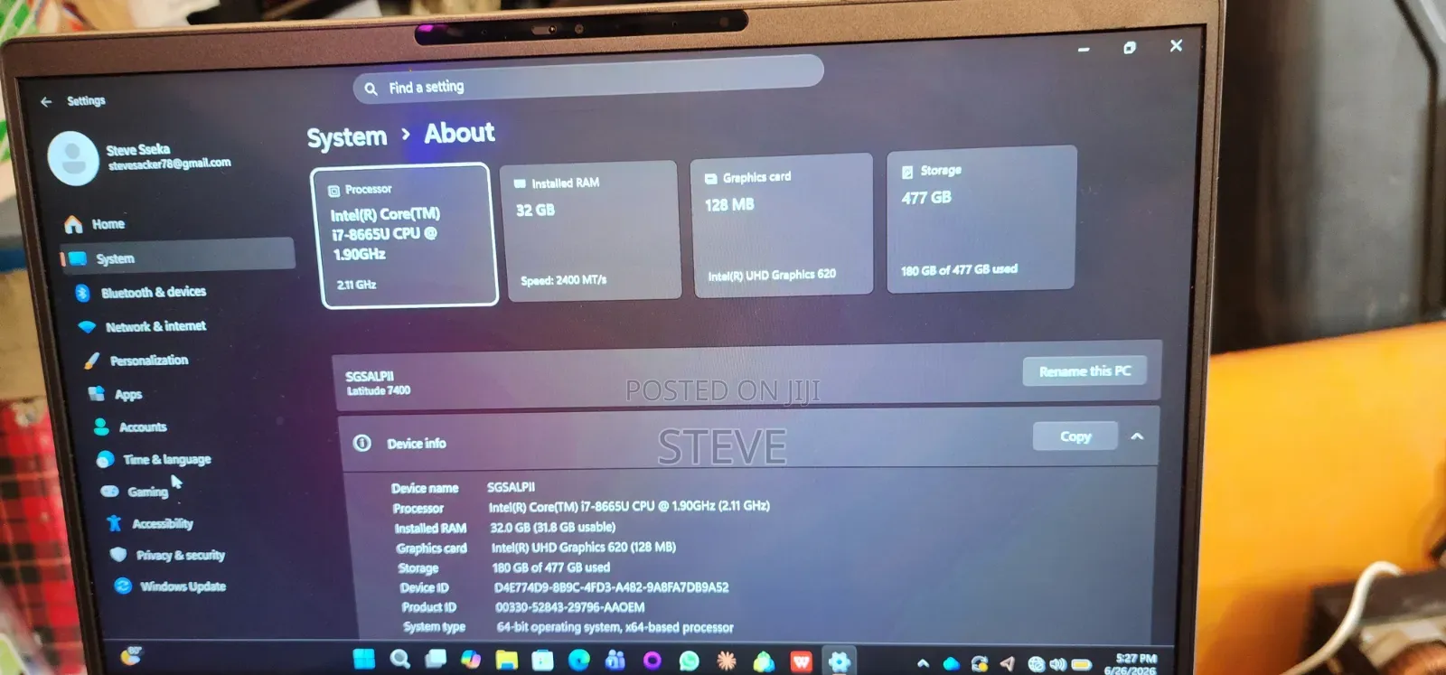 Laptop Dell Latitude 7400 32GB Intel Core i7 SSD 500GB