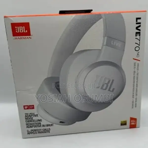 JBL Live 770nc Wireless Headphones With Noise Cancelling-Black White