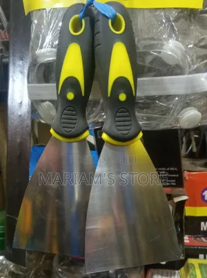 Stainless Steel Putty Knives With Rubber Handles.