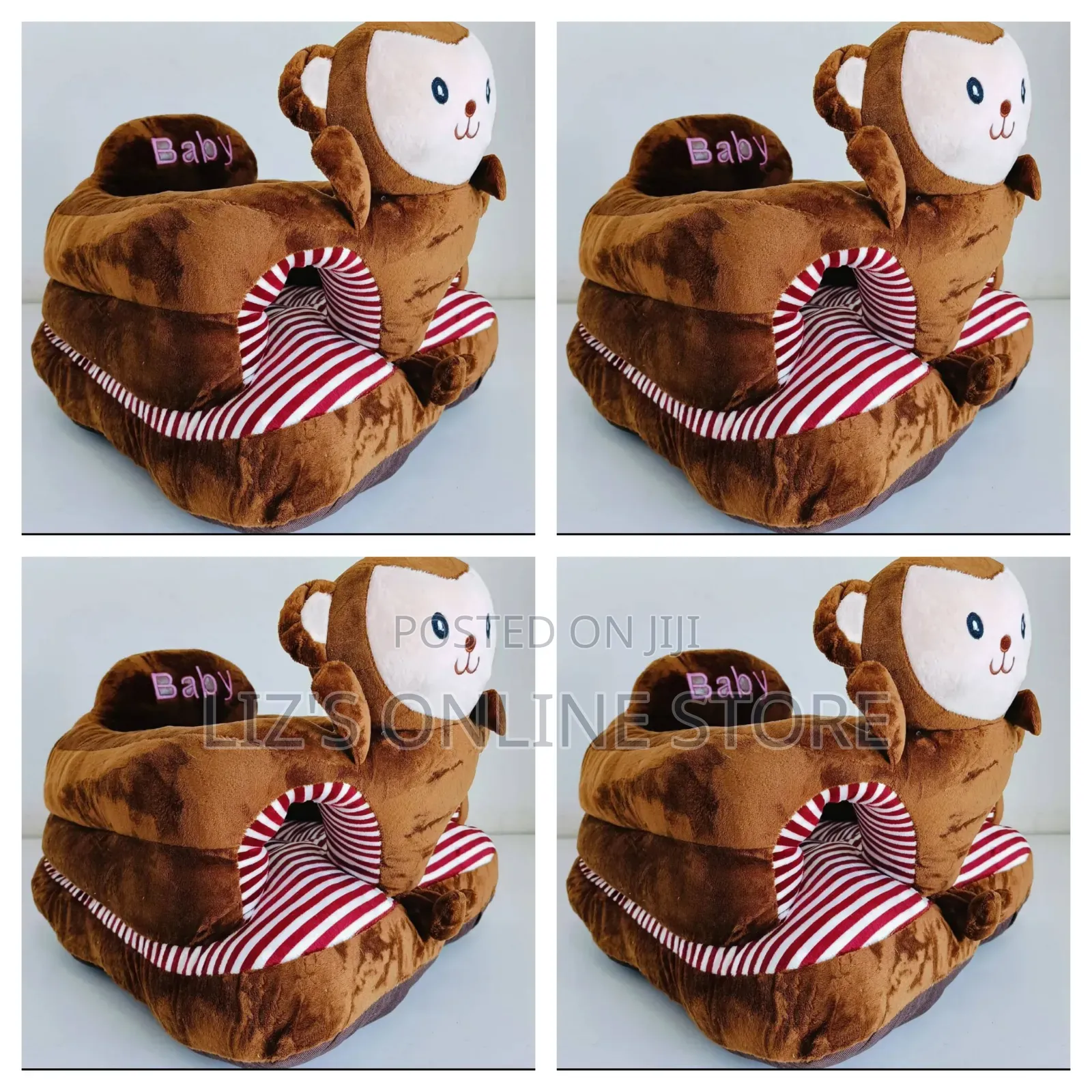 Plush, Brown -Shaped Baby Seat