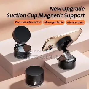 Magnetic Phone Holder for Cars That Features a Vacuum Suction Base