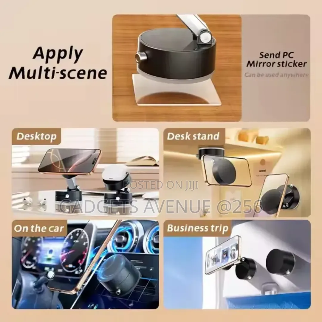 Magnetic Phone Holder for Cars That Features a Vacuum Suction Base