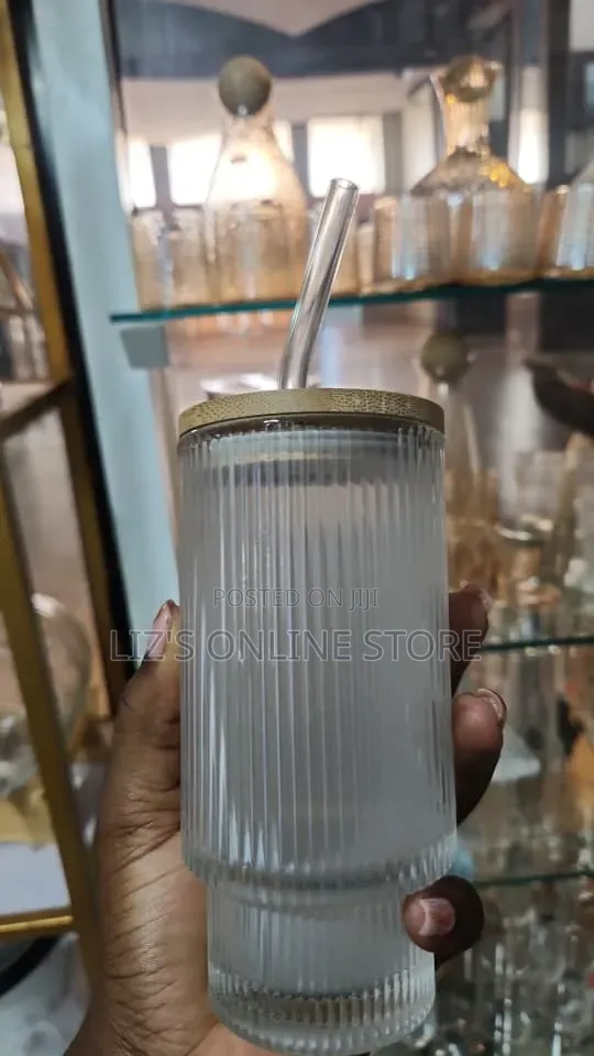1 Piece Ribbed Glass Tumbler