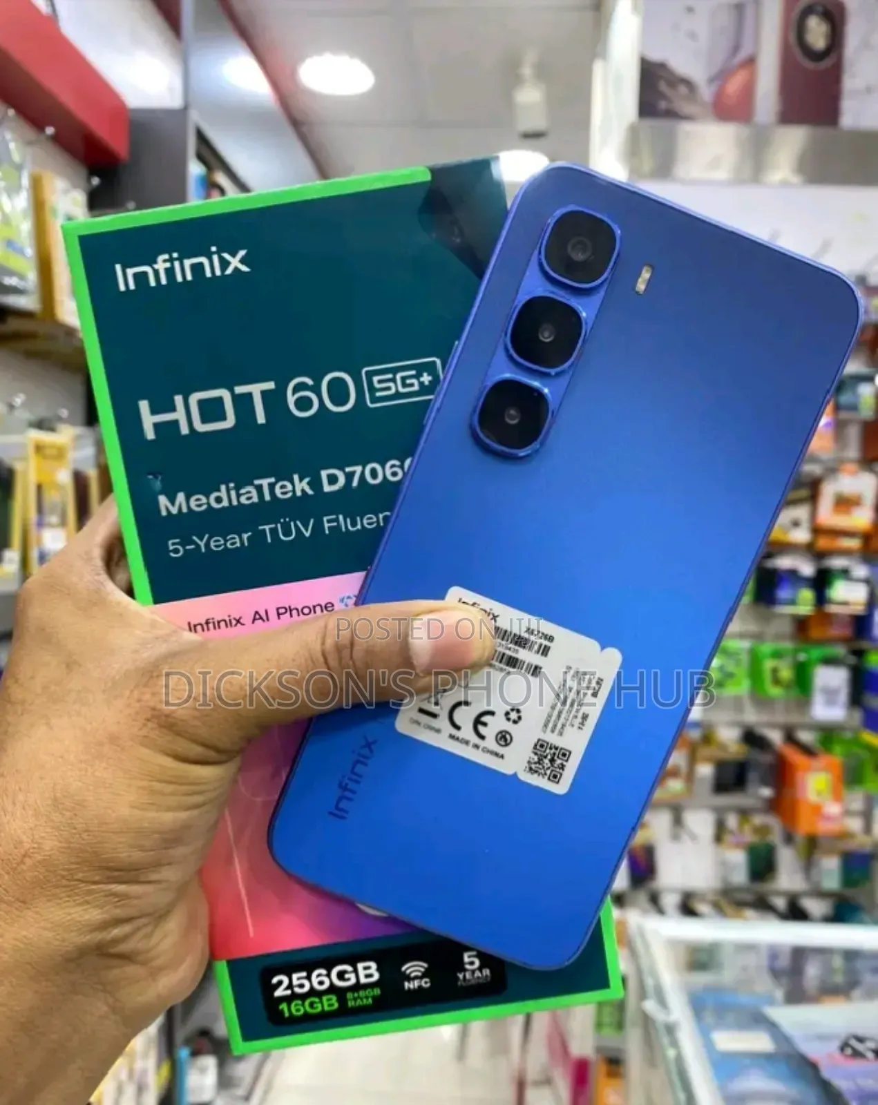 New Infinix Hot 60 5G 256 GB Blue