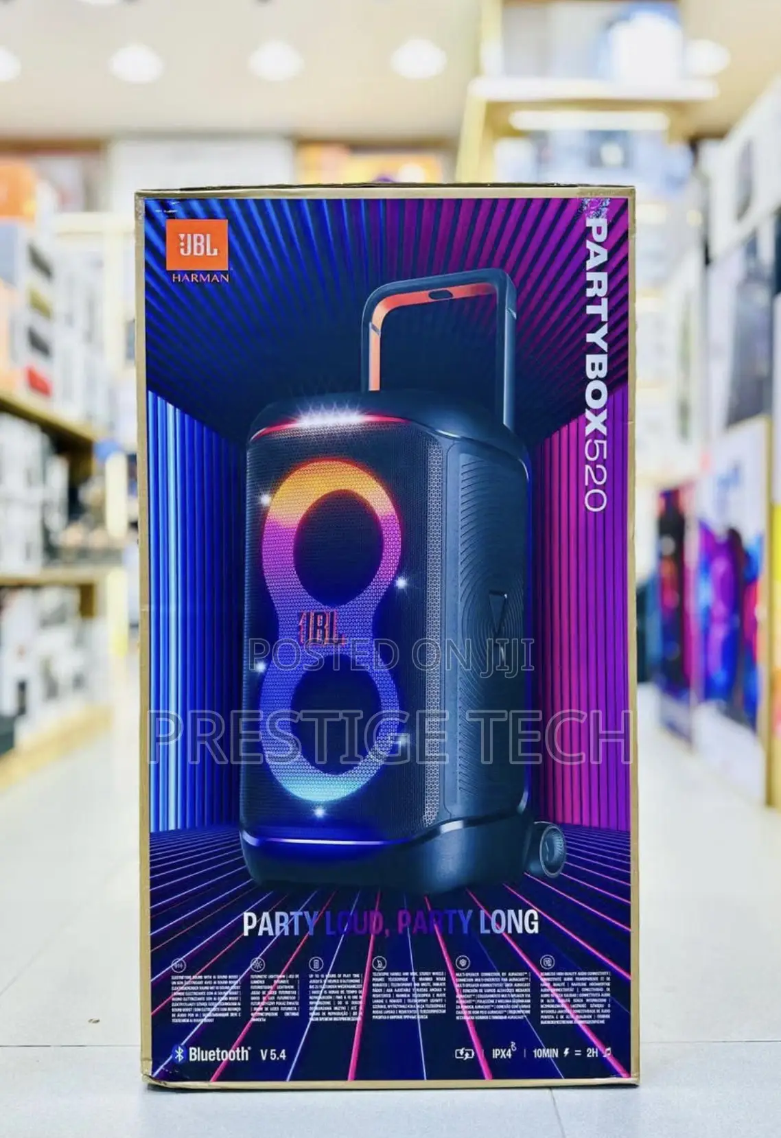 JBL Partybox 520 Portable Bluetooth Party Speaker With Ai Sound Boost