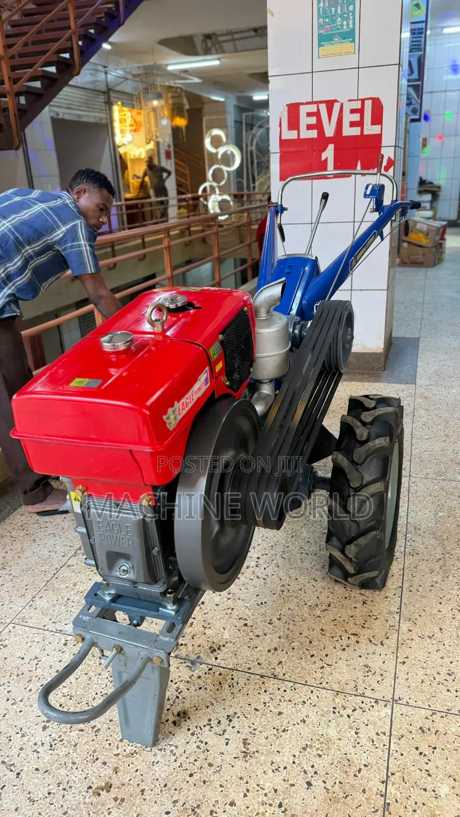 Walking Farm Tractor With Water Cooled Engine and Ox Plough