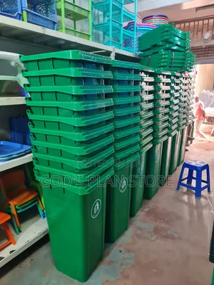 Elevated Outdoor 120litres Rolling Plastic Dust Bins Plastic Dust Bins