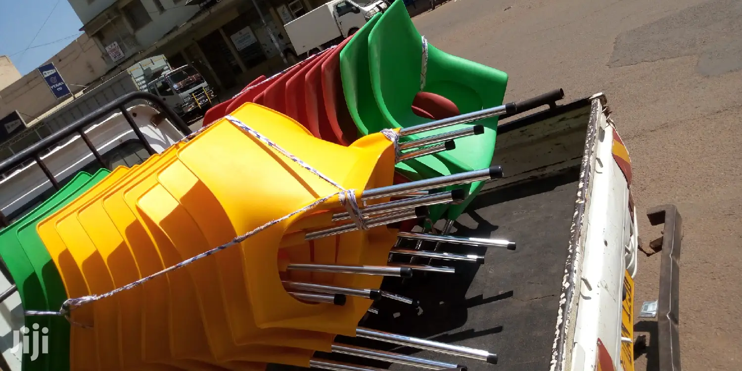 Brand New Plastic Chairs With Metallic Stands