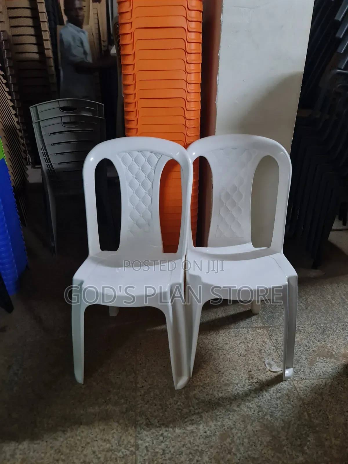 1pc Diamond Backed Plastic Chairs Plastic Chairs Armless