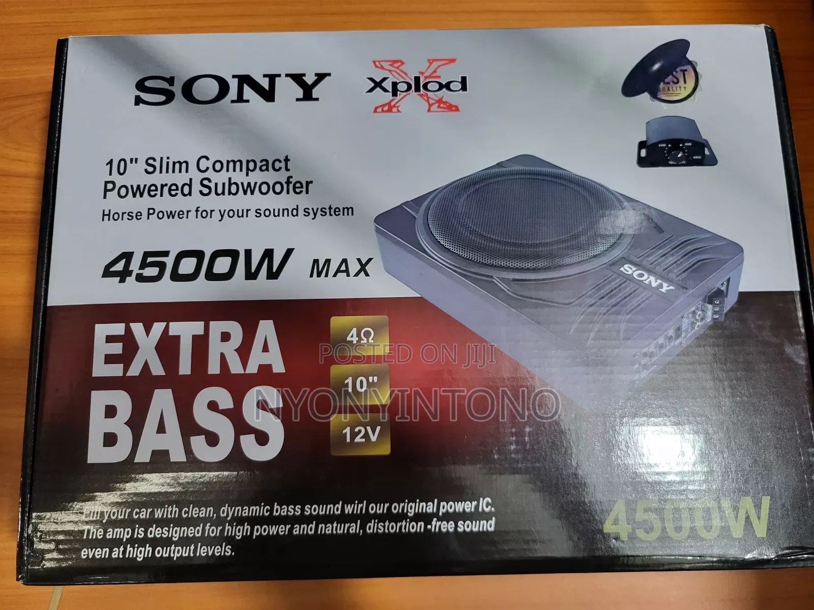 Sony 10" 4500w Car Under Seat Subwoofer