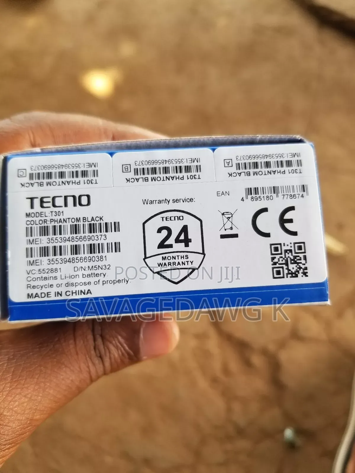 New Tecno T301 Black