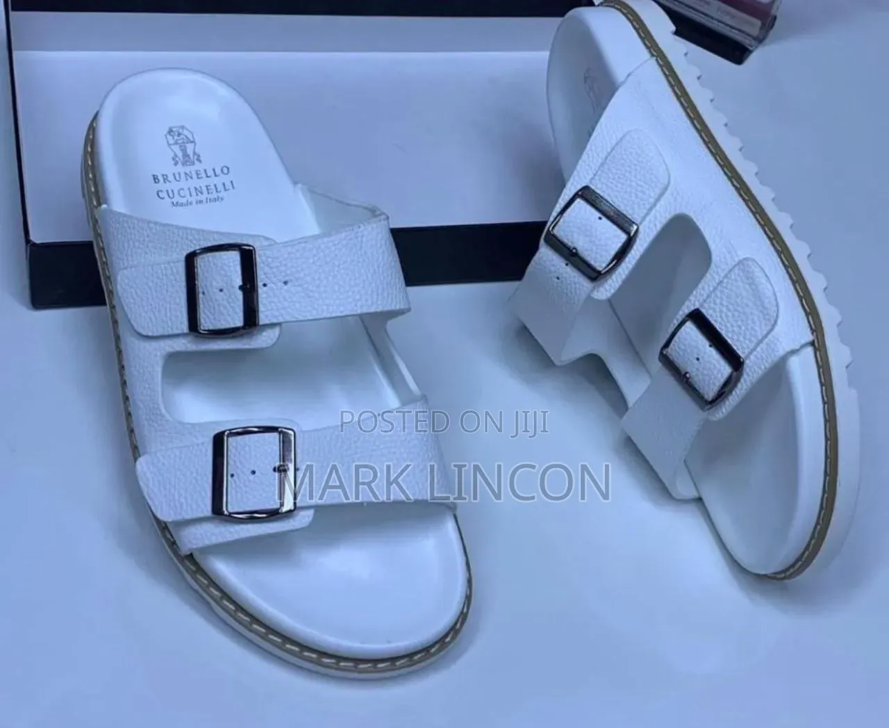 Luxury Leather Buckled Slides