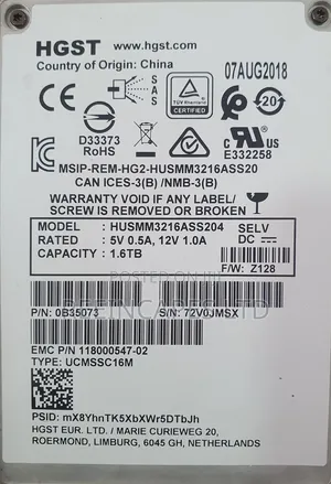 Hard Disk HGST 1.6tb Sas SSD