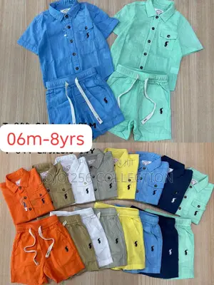 Colorful 3 Piece Linen Boys Outfit