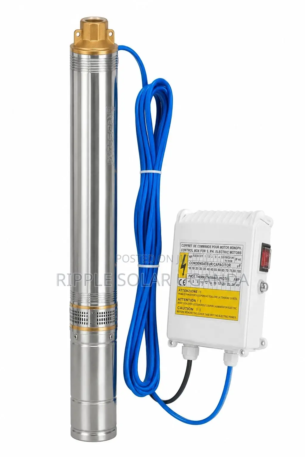 1100w Ac Borehole Water Pump 129m Head 6000l/H 220v