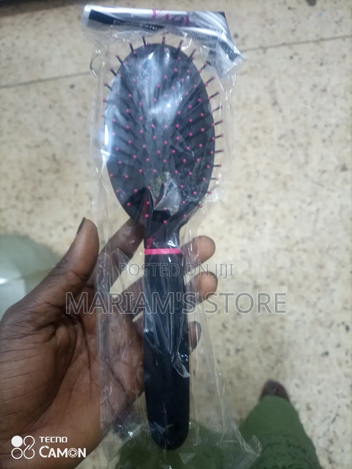 Silver and Black Hair Brush for and Smoothing All Hair Types.