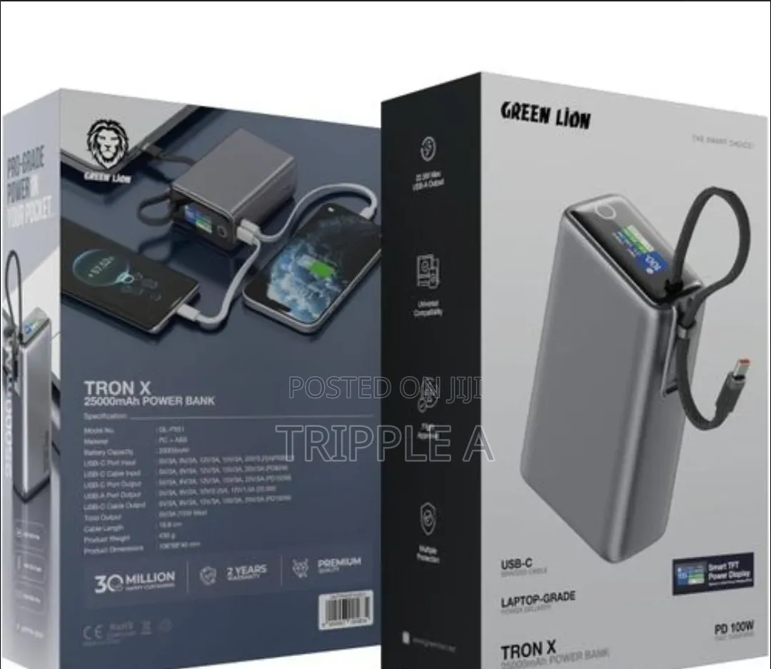 Green Lion 25000mah 100watts Portable Multifunction Laptop Power Bank