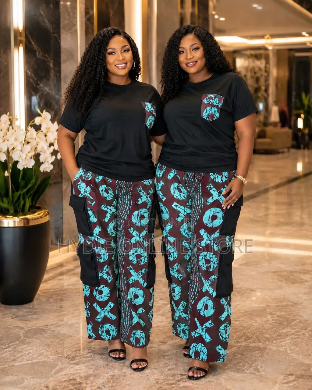 Pant and Tshirt With Floral Kitengi