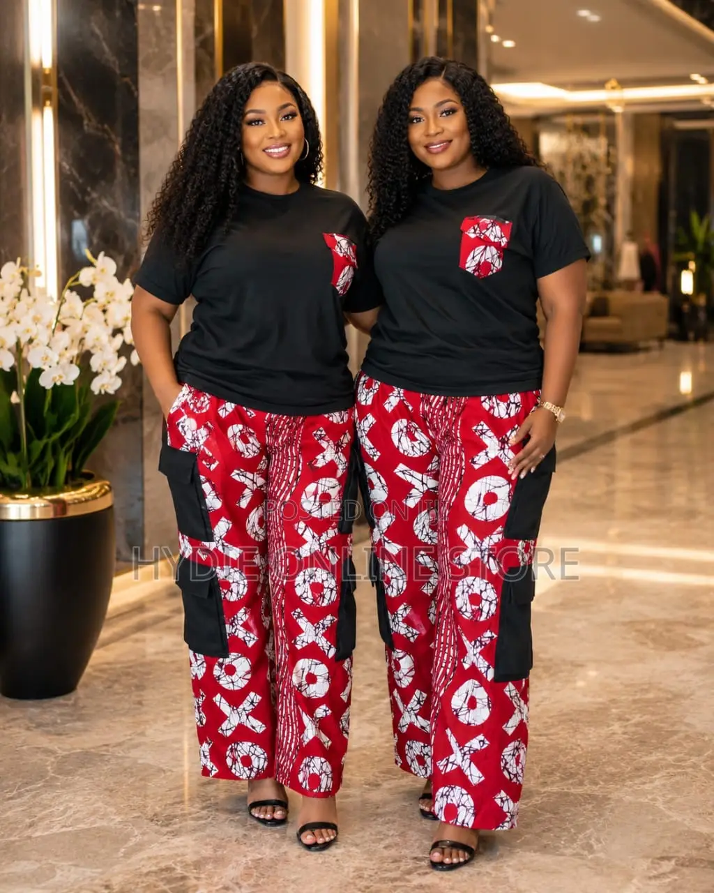 Pant and Tshirt With Floral Kitengi