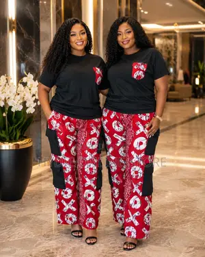 Pant and Tshirt With Floral Kitengi