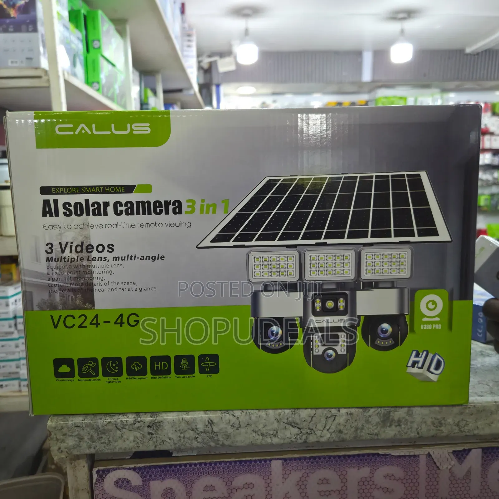 4g Solar Powered 4mp CCTV Camera With 2+1 Lens PTZ 360° Wireless Outdo