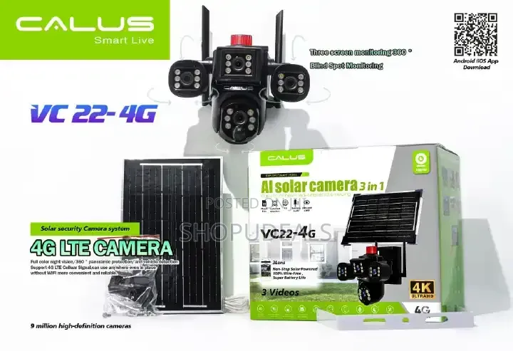 Calus Vc22-4g, Ai Solar Camera, Ultra Hd,3mp in All the 3 Lenses