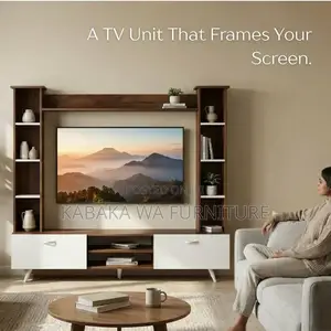 Pinn Tv Unit Cabinet With Storage Shelves/ Tv Unit One Brown