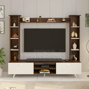 Pinn Tv Unit Cabinet With Storage Shelves/ Tv Unit One Brown