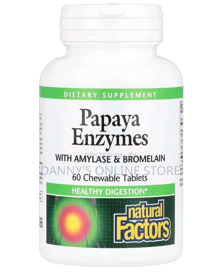 Papaya Enzymes With Amylase Bromelian, 60 Chewable Tablets
