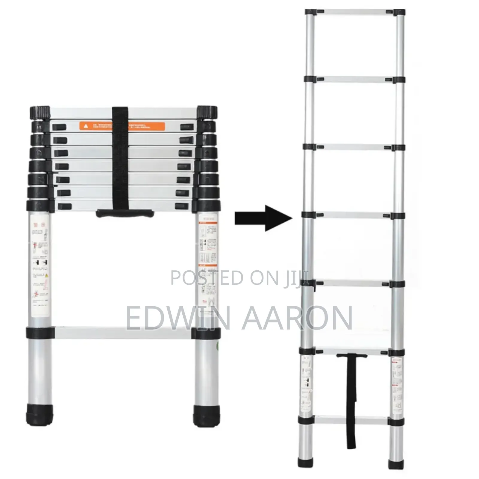 3.8m Aluminium Telescopic Ladder