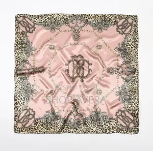 Luxury Vintage Chain Leopard Print Satin Scarf (90x90cm)
