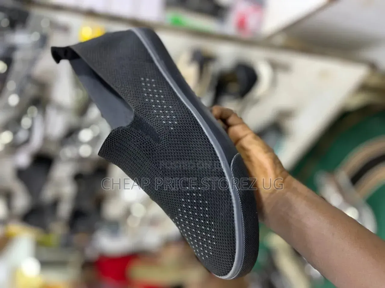 The Shoes Shown Black Cotton Material Man