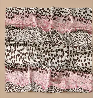 Luxury Satin Silk Leopard Print Head Scarf (90x90cm)